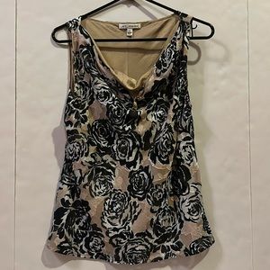St. John Floral Silk Top Size M